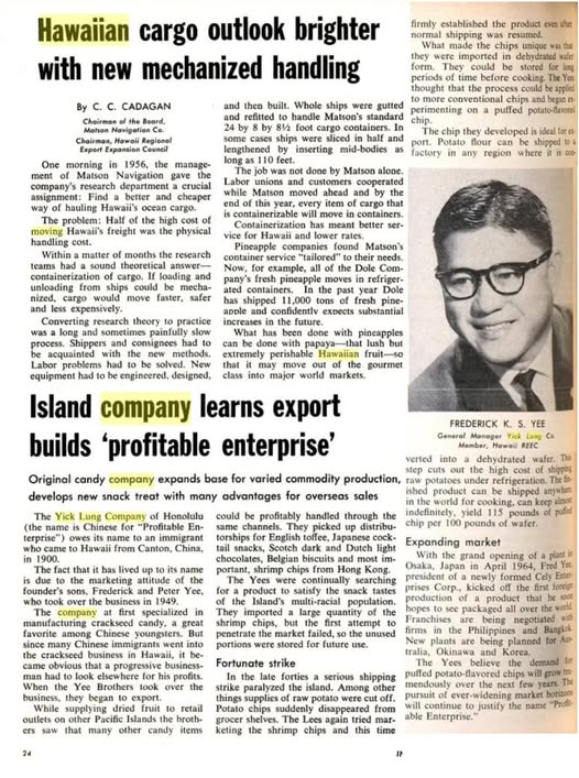 Article on Yick Lung History