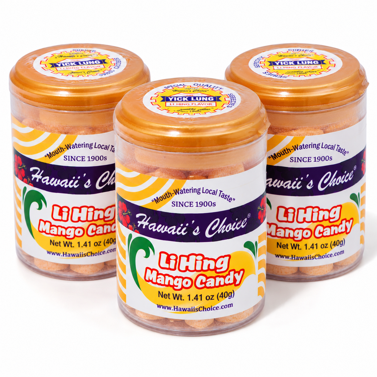 YICK LUNG Li Hing Mango Candy Tablets – 3-Pack